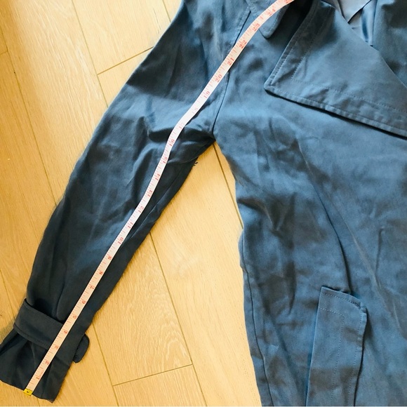 Aritzia Babaton Lawson Open Front Trench Coat in Smoky Blue - Picture 4 of 12